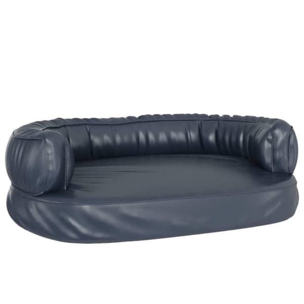 vidaXL ergonomisk hundeseng 75x53 cm skum og kunstlæder mørkeblå