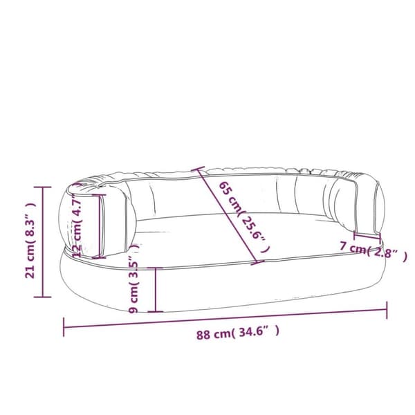 vidaXL ergonomisk hundeseng 88x65 cm skum og kunstlæder mørkeblå