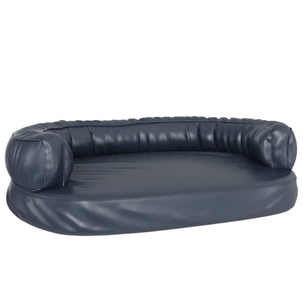 vidaXL ergonomisk hundeseng 88x65 cm skum og kunstlæder mørkeblå