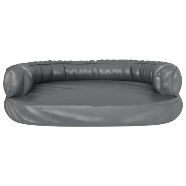 vidaXL ergonomisk hundeseng 88x65 cm skum og kunstlæder grå