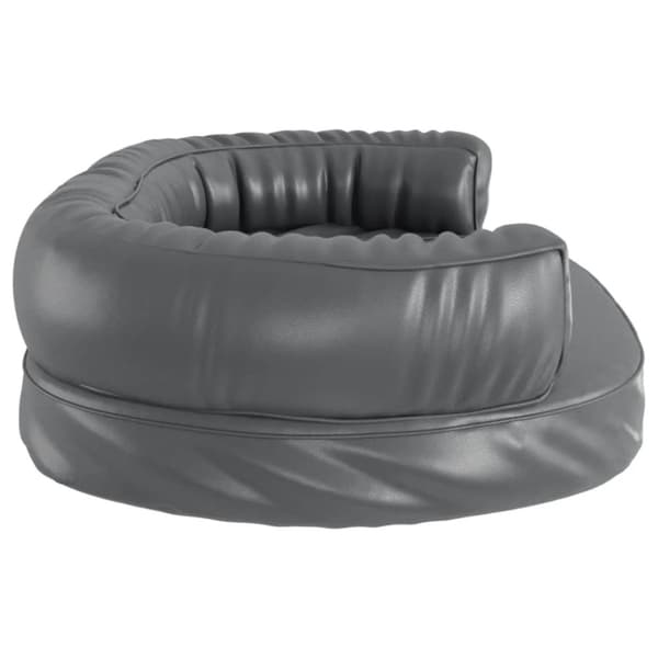 vidaXL Ergonomisk hundeseng skum grå 75x53 cm kunstig skinn