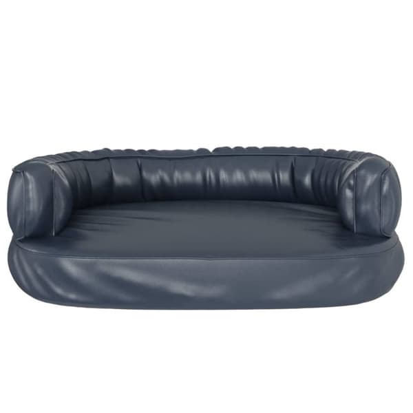 vidaXL Ergonomisk hundeseng skum mørkeblå 60x42 cm kunstig skinn