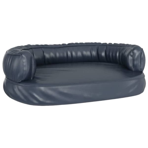vidaXL Ergonomisk hundeseng skum mørkeblå 60x42 cm kunstig skinn