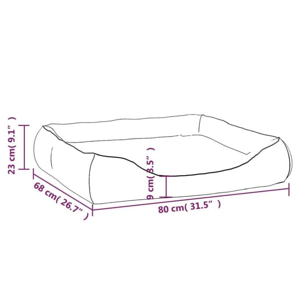 vidaXL hundeseng 80x68x23 cm kunstlæder sort og brun