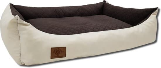 Hundbädd - 100 x 70 cm - tvättbart överdrag - vattentätt - hundbädd - kudde - beige / brun