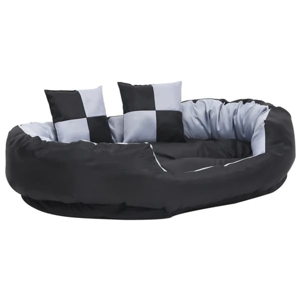 vidaXL Vendbar og vaskbar hundepute grå og svart 110x80x23