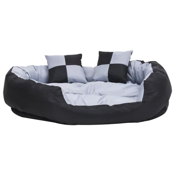 vidaXL Vendbar og vaskbar hundepute grå og svart 110x80x23
