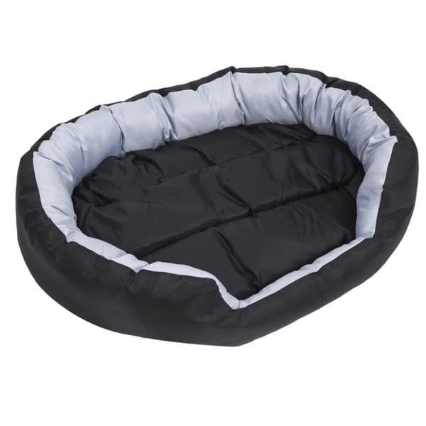 vidaXL Vendbar og vaskbar hundepute grå og svart 110x80x23