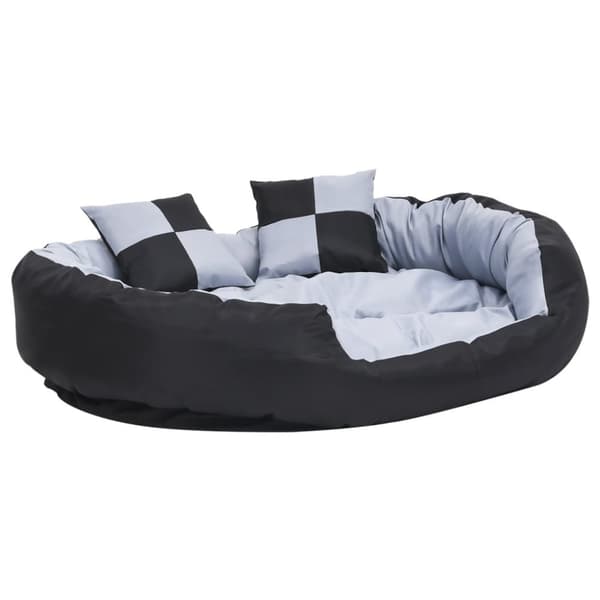 vidaXL Vendbar og vaskbar hundepute grå og svart 110x80x23