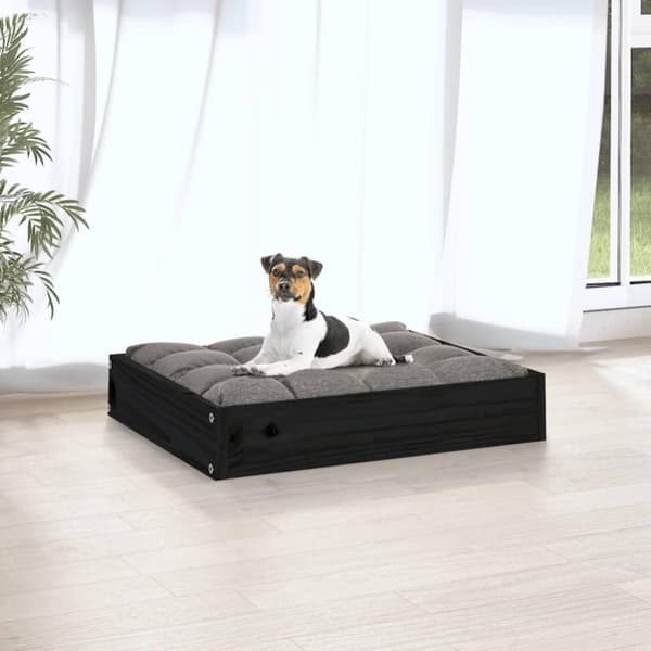 vidaXL Hundbädd svart 51,5x44x9 cm massiv furu