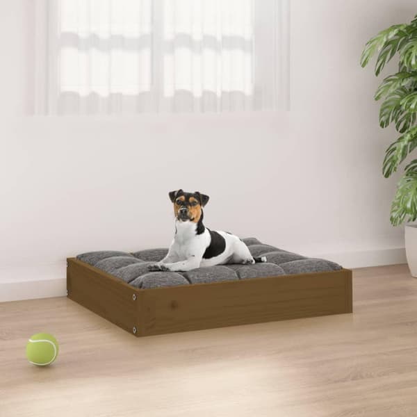 vidaXL Hundbädd honungsbrun 51,5x44x9 massiv furu