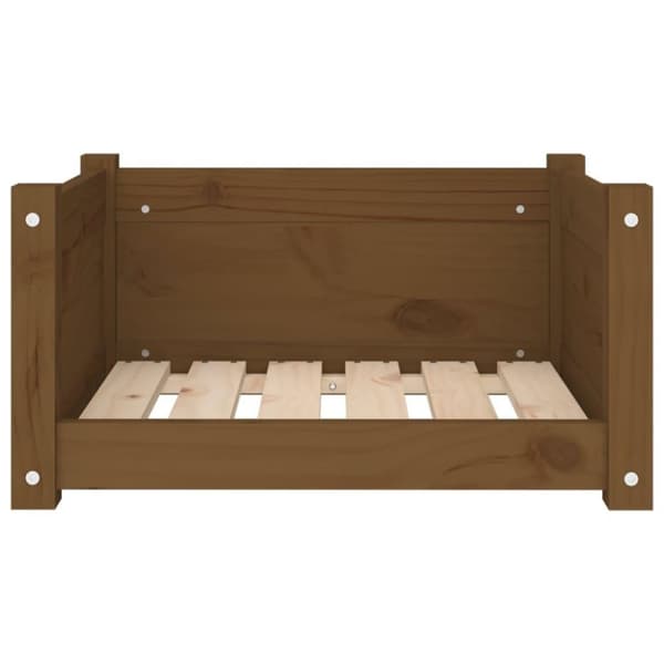 vidaXL Hundeseng honningbrun 55,5x45,5x28 cm heltre furu