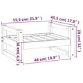 Miniatyrbild 8 av 9: vidaXL Hundbädd 55,5x45,5x28 massiv furu