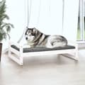 Miniatyrbilde 3 av 9: vidaXL Hundeseng hvit 105,5x75,5x28 cm heltre furu