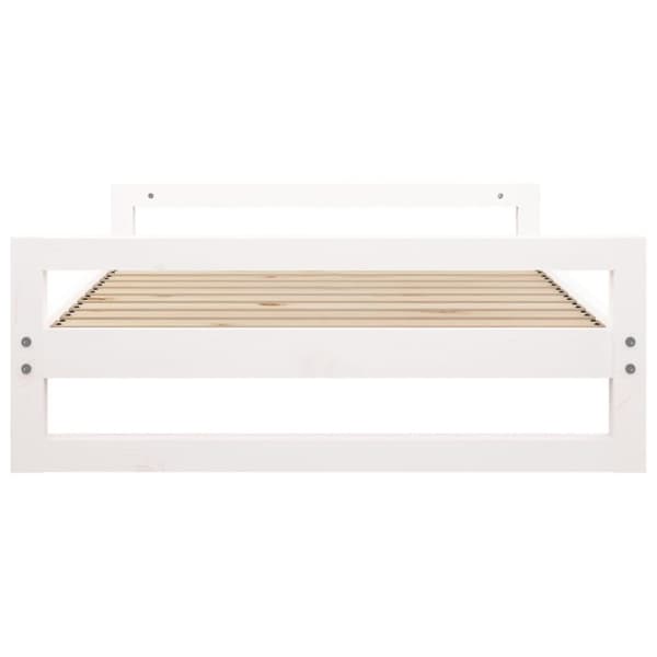 vidaXL Hundeseng hvit 105,5x75,5x28 cm heltre furu