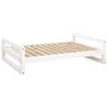 Miniatyrbilde 1 av 9: vidaXL Hundeseng hvit 105,5x75,5x28 cm heltre furu