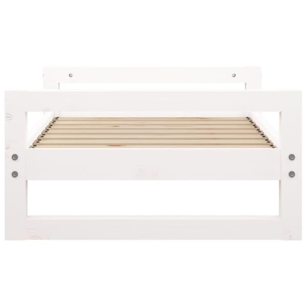 vidaXL Hundbädd vit 75,5x55,5x28 massiv furu