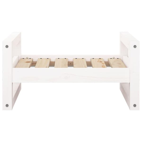 vidaXL Hundeseng hvit 55,5x45,5x28 cm heltre furu