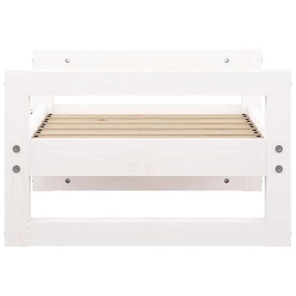 vidaXL Hundeseng hvit 55,5x45,5x28 cm heltre furu