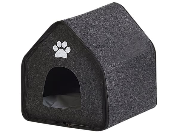 Hundehus Grå Filt 40 x 40 cm Hus til Kjæledyr med Underlag
