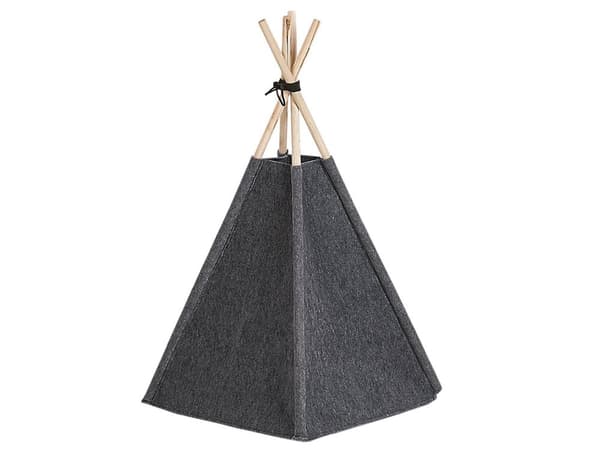 Dyreseng Mørkegrå Filt 35 x 40 cm Tipitelt med Pute