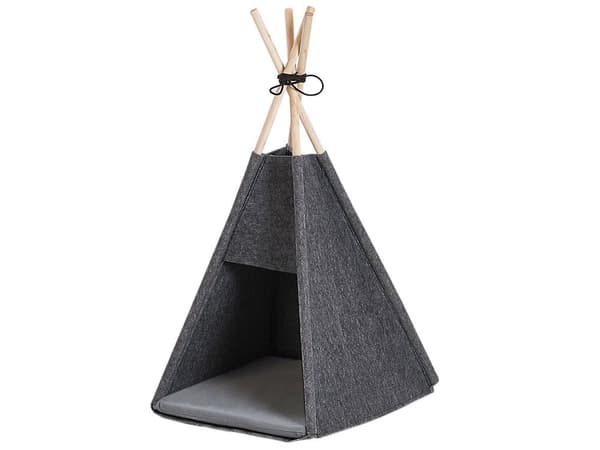 Dyreseng Mørkegrå Filt 35 x 40 cm Tipitelt med Pute