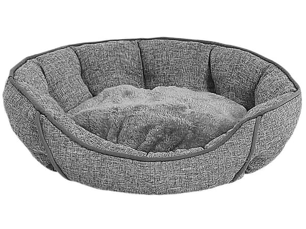 Dyreseng Grå Lin Rund Hundeseng Katteseng Stue Soverom Boho-stil Skandinavisk Stil