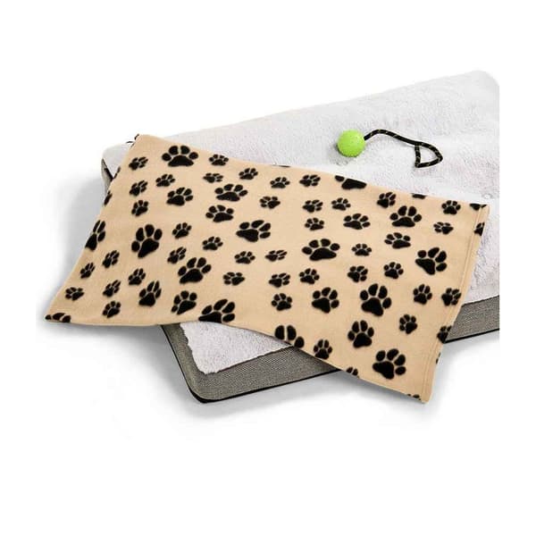 Brand Lab Paw Print Polar Fleece Dog Blanket