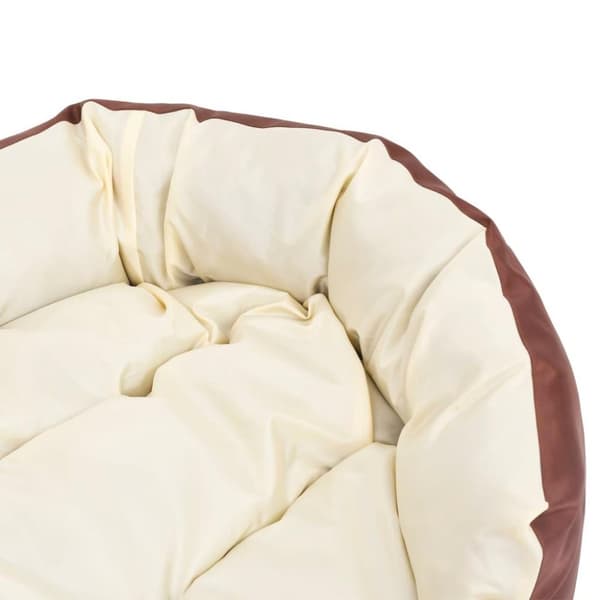 vidaXL hundepude 85x70x20 cm vendbar og vaskbar brun og cremefarvet