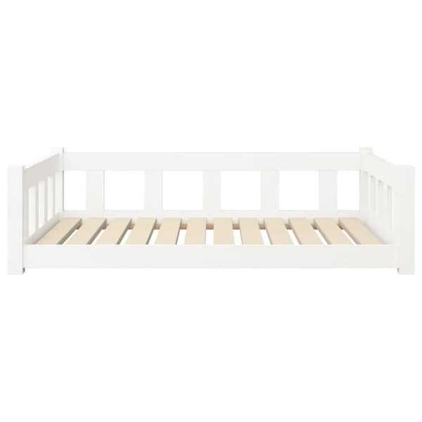 vidaXL hundeseng 105,5x75,5x28 cm massivt fyrretræ hvid