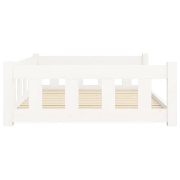 vidaXL hundeseng 105,5x75,5x28 cm massivt fyrretræ hvid