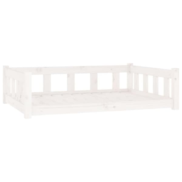 vidaXL hundeseng 105,5x75,5x28 cm massivt fyrretræ hvid