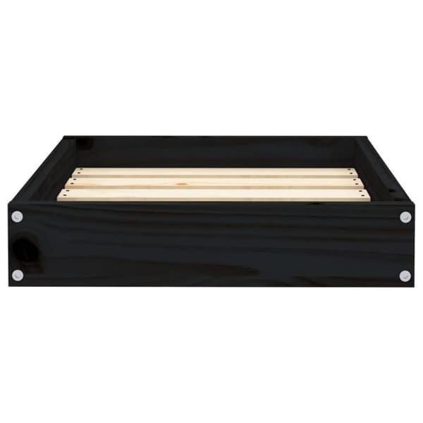 vidaXL hundeseng 51,5x44x9 cm massivt fyrretræ sort