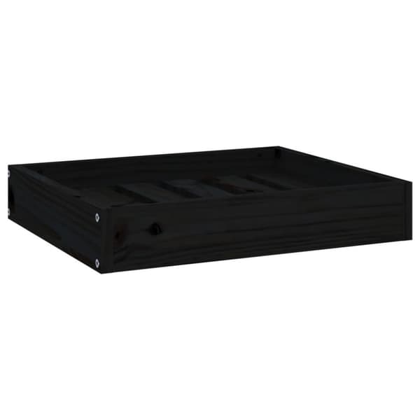 vidaXL hundeseng 51,5x44x9 cm massivt fyrretræ sort