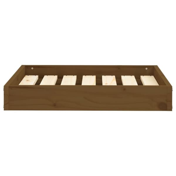 vidaXL hundeseng 61,5x49x9 cm massivt fyrretræ gyldenbrun