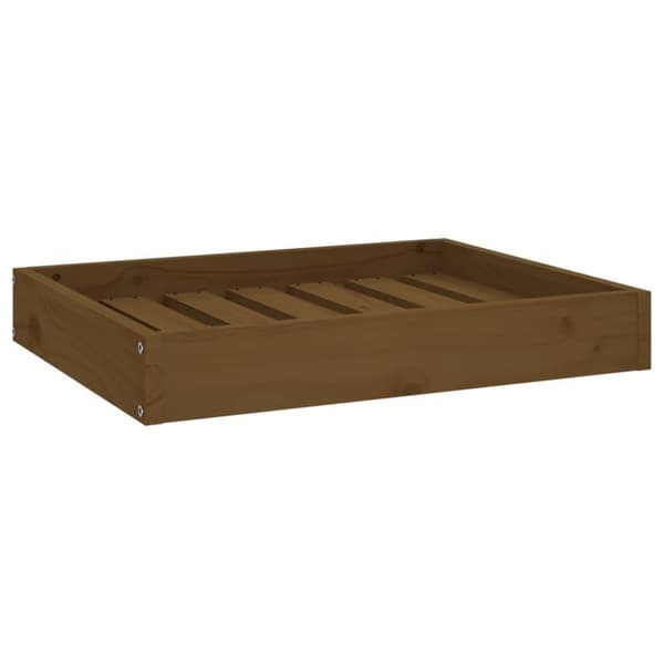 vidaXL hundeseng 61,5x49x9 cm massivt fyrretræ gyldenbrun