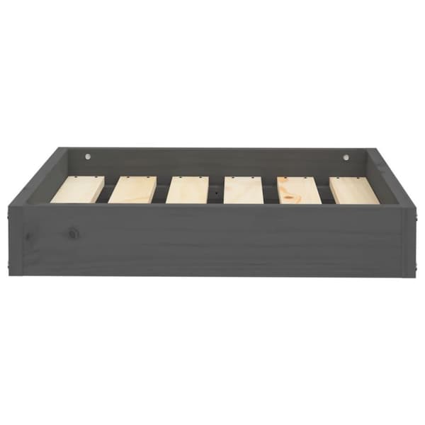 vidaXL hundeseng 51,5x44x9 cm massivt fyrretræ grå
