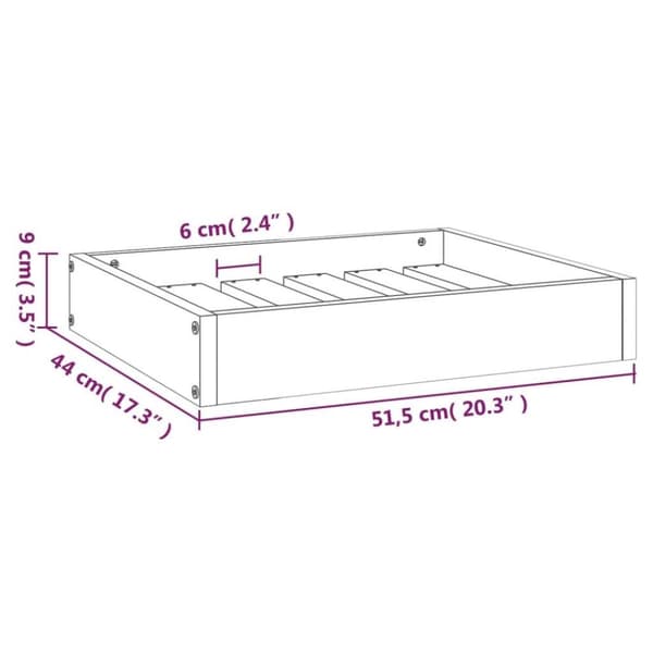 vidaXL hundeseng 51,5x44x9 cm massivt fyrretræ grå