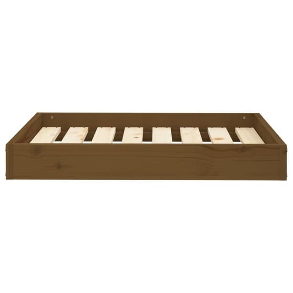 vidaXL hundeseng 71,5x54x9 cm massivt fyrretræ gyldenbrun