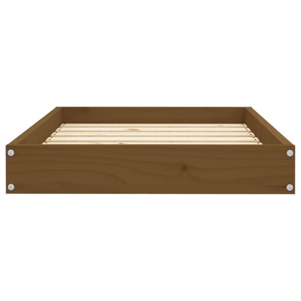 vidaXL hundeseng 71,5x54x9 cm massivt fyrretræ gyldenbrun