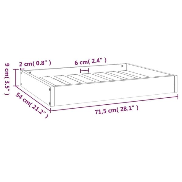 vidaXL hundeseng 71,5x54x9 cm massivt fyrretræ gyldenbrun