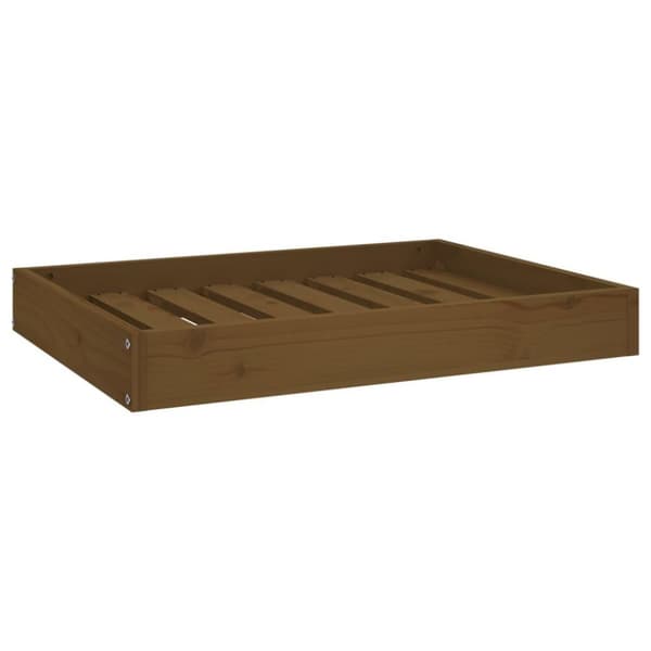 vidaXL hundeseng 71,5x54x9 cm massivt fyrretræ gyldenbrun