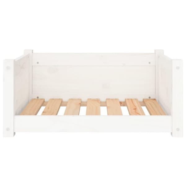 vidaXL hundeseng 65,5x50,5x28 cm massivt fyrretræ hvid