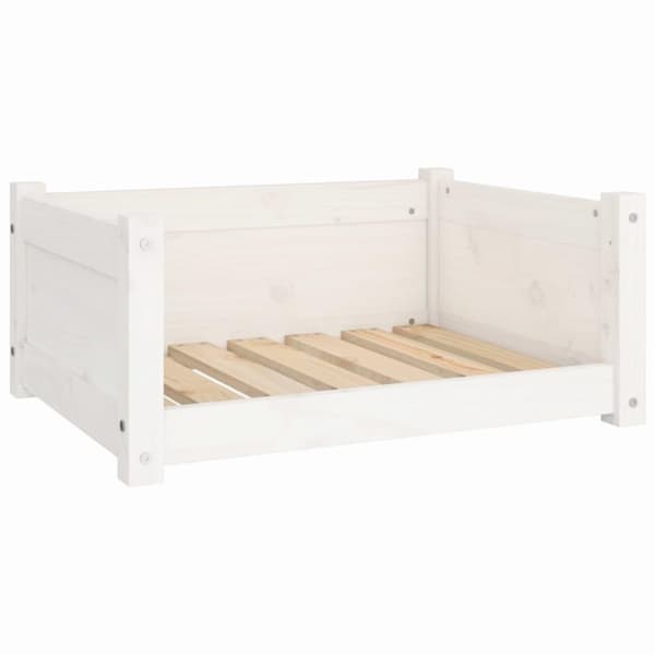 vidaXL hundeseng 65,5x50,5x28 cm massivt fyrretræ hvid