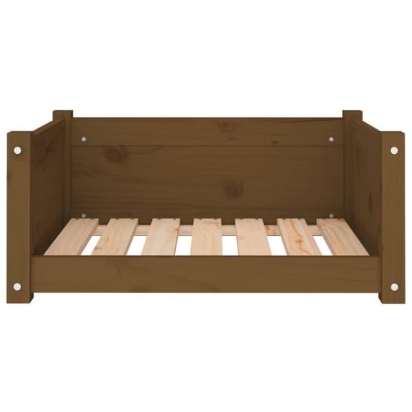 vidaXL hundeseng 65,5x50,5x28 cm massivt fyrretræ gyldenbrun