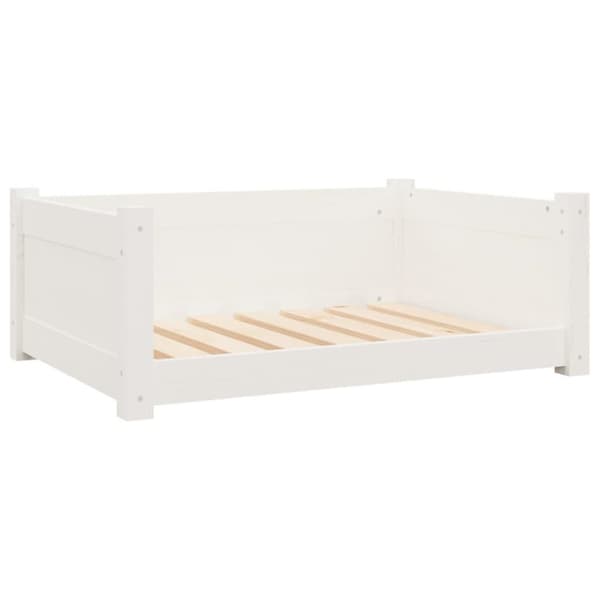 vidaXL Koiransänky valkoinen 75,5x55,5x28 cm täysi mänty
