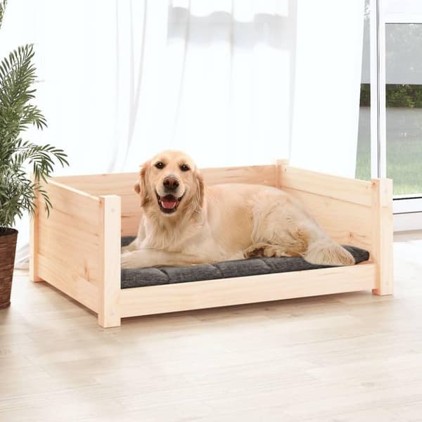 vidaXL hundeseng 75,5x55,5x28 cm massivt fyrretræ
