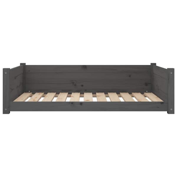 vidaXL Koiransänky harmaa 95,5x65,5x28 cm täysi mänty
