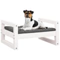 Miniatyrbillede 4 af 9: vidaXL hundeseng 55,5x45,5x28 cm massivt fyrretræ hvid