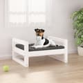 Miniatyrbillede 9 af 9: vidaXL hundeseng 55,5x45,5x28 cm massivt fyrretræ hvid